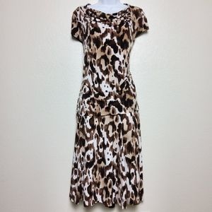 Jones Wear Brown Animal Print Two Piece Skirt Set